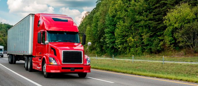 red semi truck