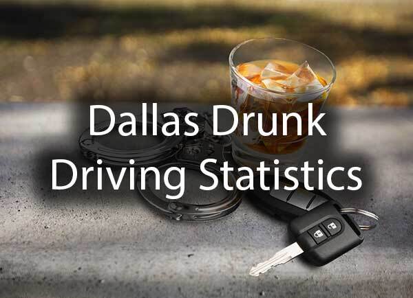 A set of keys, handcuffs, next to a drink with the words, "Dallas Drunk Driving Statistics