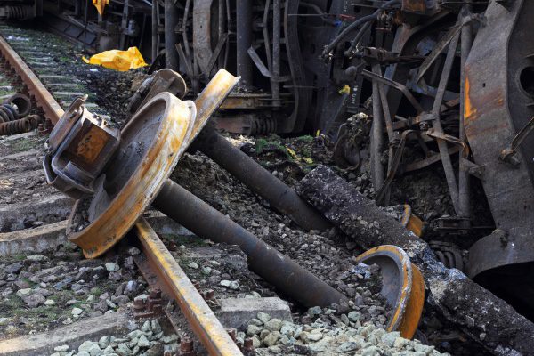 The aftermath of a train accident.