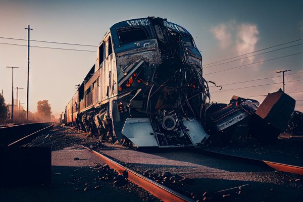 A photo of a train accident.