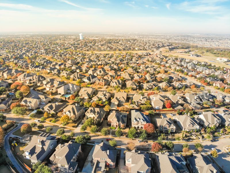 An overview shot of beautiful Cedar Hill, Texas.