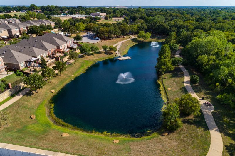 An overview shot of a neighborhood in Euless, Texas.