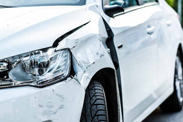 A picture of an accident close up.